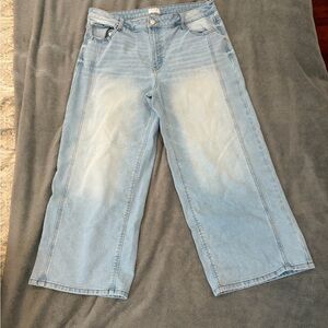 Time and Tru Light Blue Wide Leg cropped Jeans